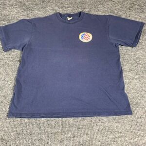 VTG MJ‎ Soffe T Shirt Mens Extra Large XL Blue Faded US Navy Pride Y2K Military
